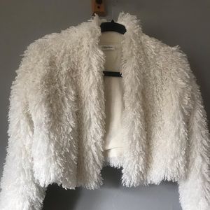 Calvin Klein Faux Fur Cardigan Jacket